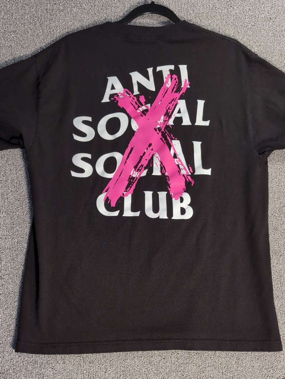 Anti Social Social Club Cancelled T-shirt Size Large Black/Pink
